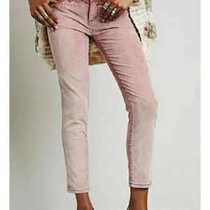 Dusty rose Free people corduroy skinny jeans